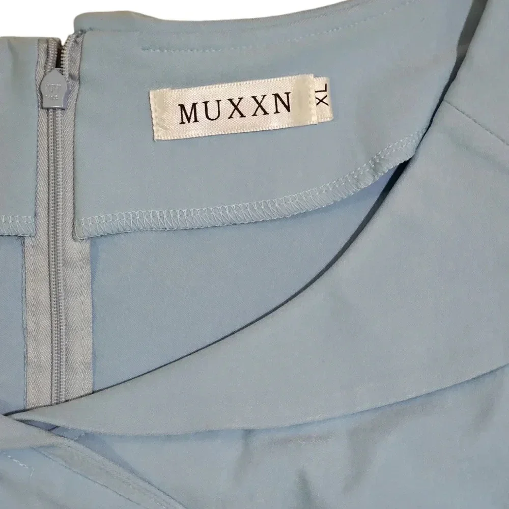 MUXXN Women’s XL Blue Retro Cocktail Dress Double Breasted 60s Vintage Style - Picture 4 of 7